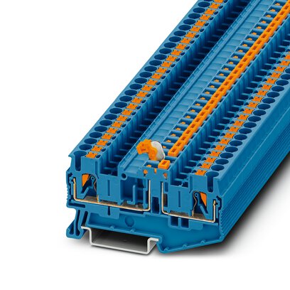 Phoenix Contact Knife Disconnect Terminal Block; PT 2.5-MTB BU ; 20A; 600V; 1-Level; #26 - #12; Push-In Connection; Blue